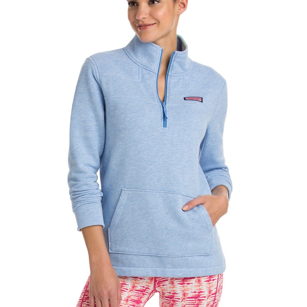 Vineyard Vines oversized Pouch Pocket Heathered Shep Shirt Size S EUC